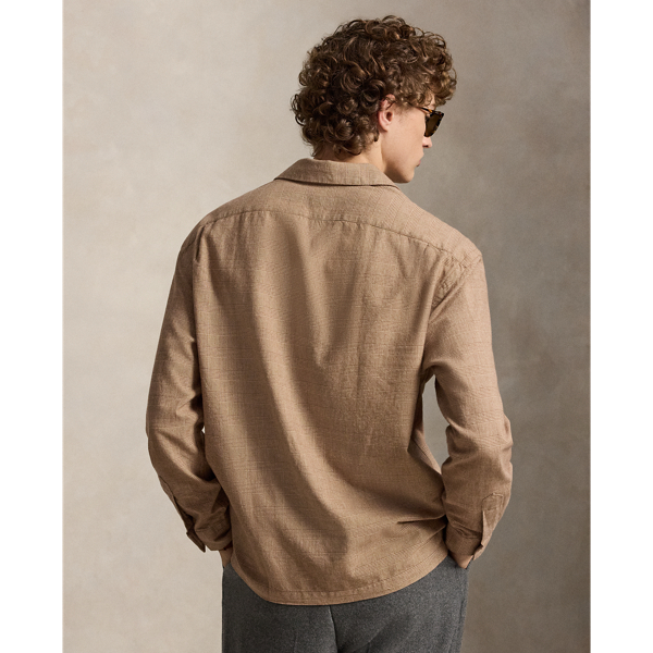 Classic Fit Plaid Twill Camp Shirt