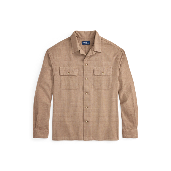 Classic Fit Plaid Twill Camp Shirt