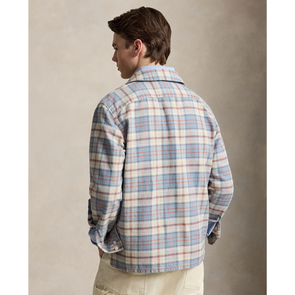 Geruit flanellen overshirt met rits