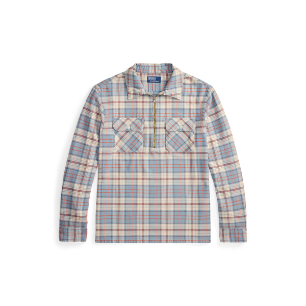 Geruit flanellen overshirt met rits