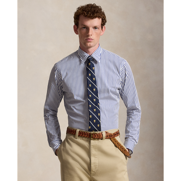 Classic Fit Striped Poplin Shirt