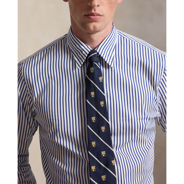 Classic Fit Striped Poplin Shirt
