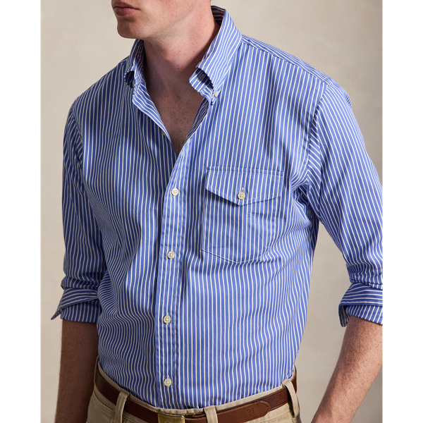Classic Fit Striped Poplin Shirt