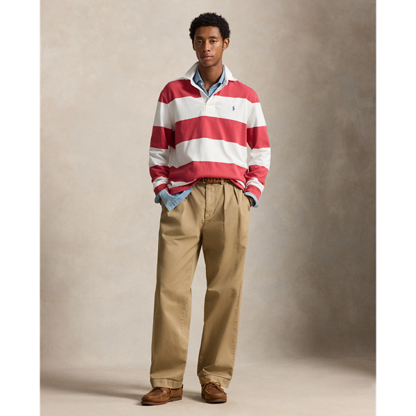 L'iconica maglia da rugby Polo Ralph Lauren in Rosso Nantucket/Panna tr 4