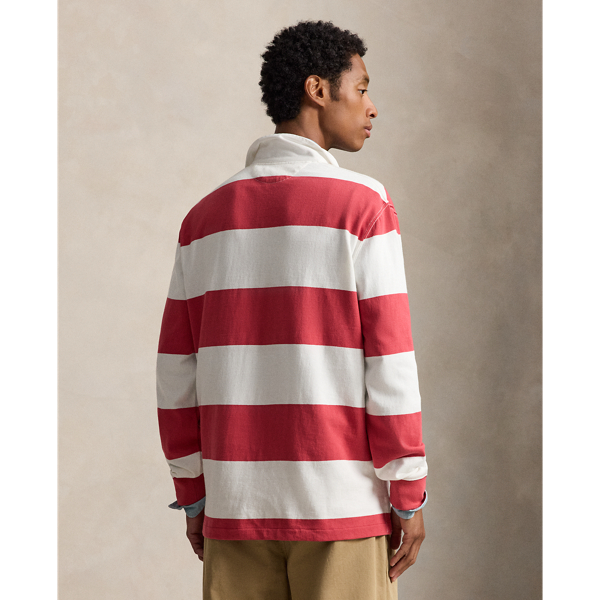 L'iconica maglia da rugby Polo Ralph Lauren in Rosso Nantucket/Panna tr 5