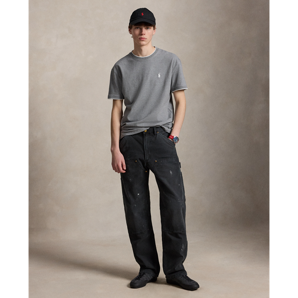 Classic fit mesh T-shirt met stretch Polo Ralph Lauren in Classic grey heather 3