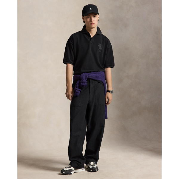 Relaxed Fit Big Pony Mesh Polo Shirt