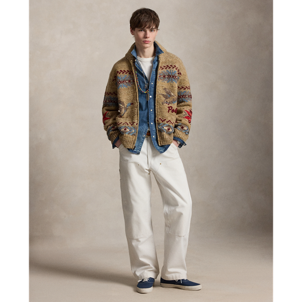 Duck-Patterned Wool Cardigan