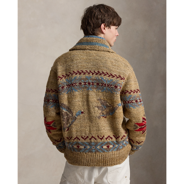 Duck-Patterned Wool Cardigan