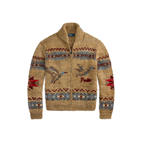 Duck-Patterned Wool Cardigan