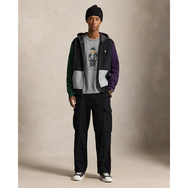 Color-Blocked Double-Knit Hoodie