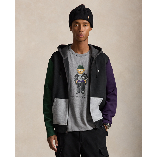 Color-Blocked Double-Knit Hoodie
