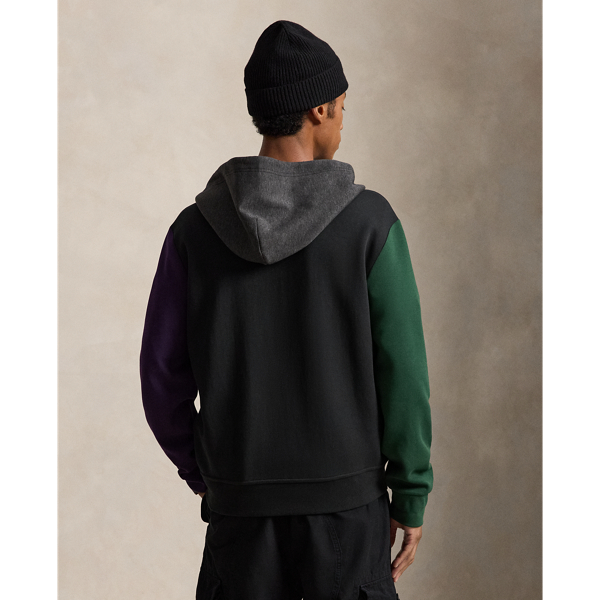 Color-Blocked Double-Knit Hoodie