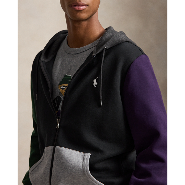 Color-Blocked Double-Knit Hoodie