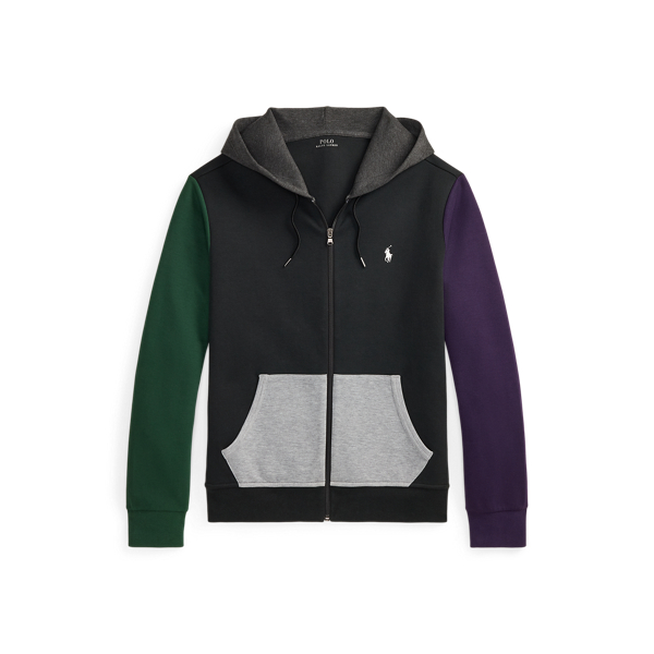 Color-Blocked Double-Knit Hoodie