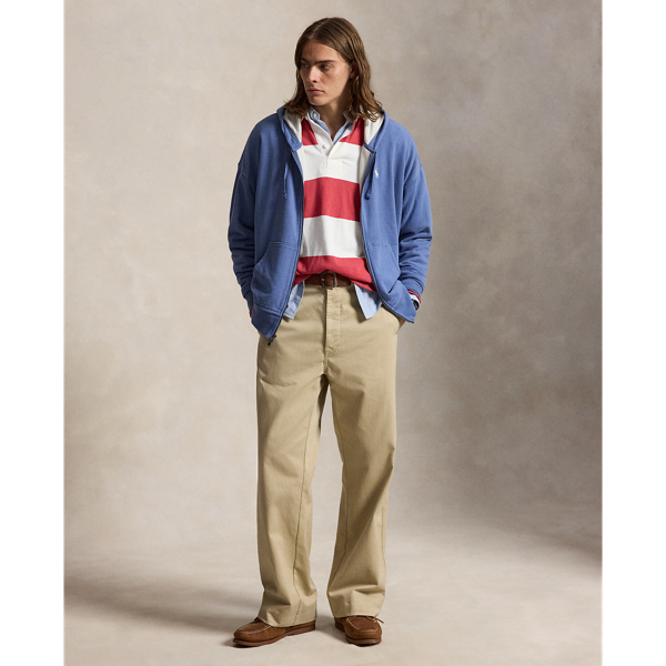 Carson Blue Relaxed Fit Loopback Fleece Hoodie Polo Ralph Lauren 4