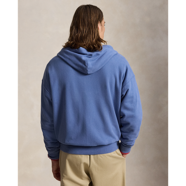 Carson Blue Relaxed Fit Loopback Fleece Hoodie Polo Ralph Lauren 5
