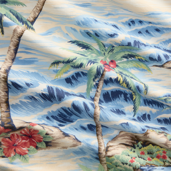 Tropical-Print Oxford Camp Shirt