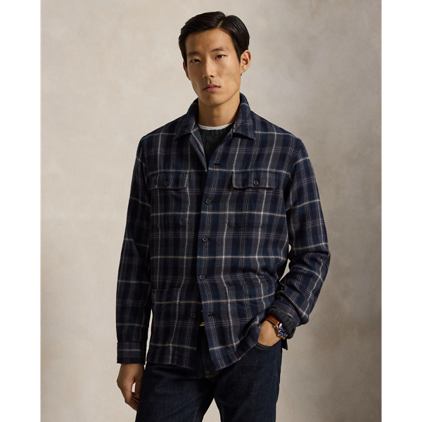 Classic Fit Plaid Twill Overshirt