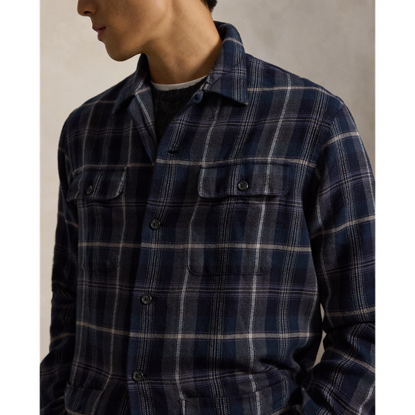 Classic Fit Plaid Twill Overshirt