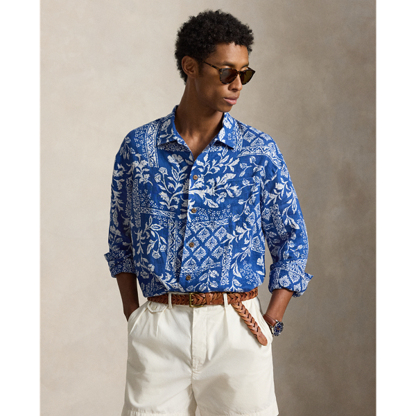 Floral Linen Camp Shirt