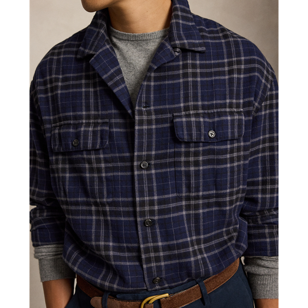 Plaid Twill Camp Shirt