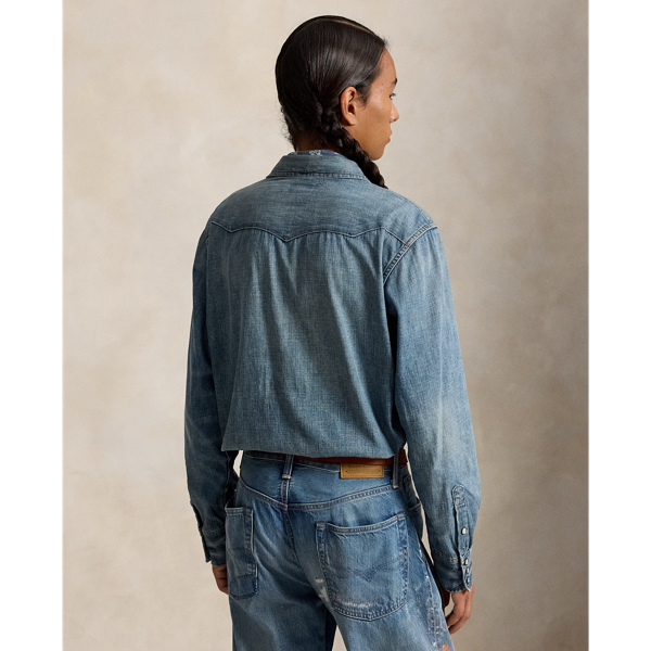 Classic Fit Indigo Denim Western Shirt