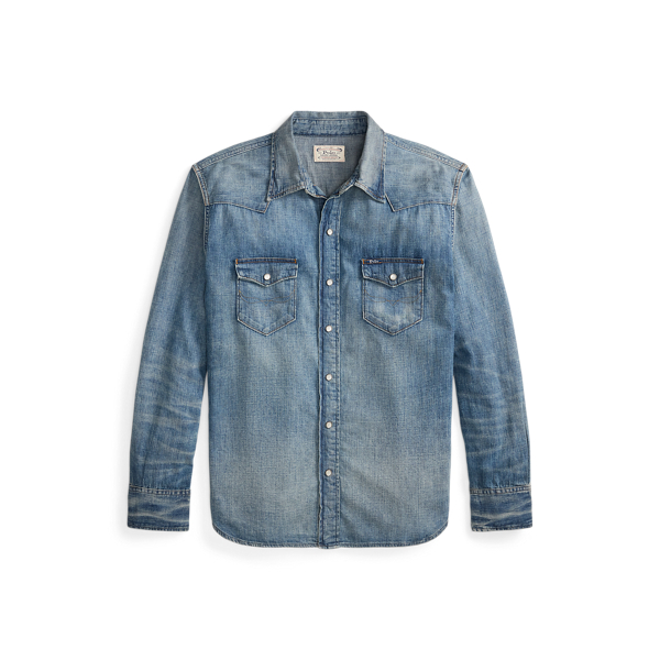 Classic Fit Indigo Denim Western Shirt