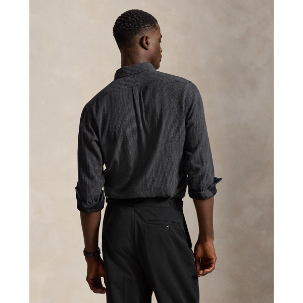 Charcoal Grey Heather Classic Fit Houndstooth Shirt Polo Ralph Lauren 5