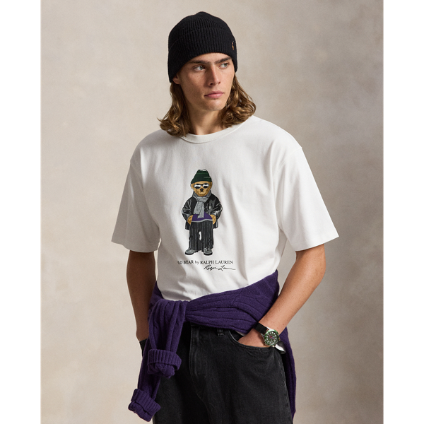 White Relaxed Fit Polo Bear Jersey T-Shirt Polo Ralph Lauren 1