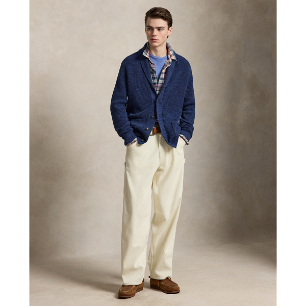 Textured Cotton Shawl Cardigan
