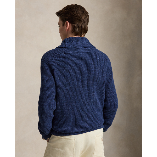 Textured Cotton Shawl Cardigan