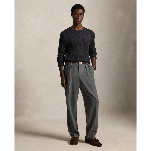 Garment-Dyed Cable-Knit Cotton Jumper