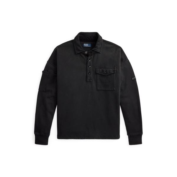 Relaxed Fit Loopback Fleece Polo Shirt