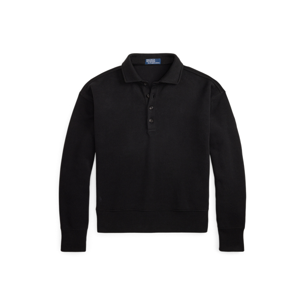 Relaxed Fit Ribbed Polo Pullover