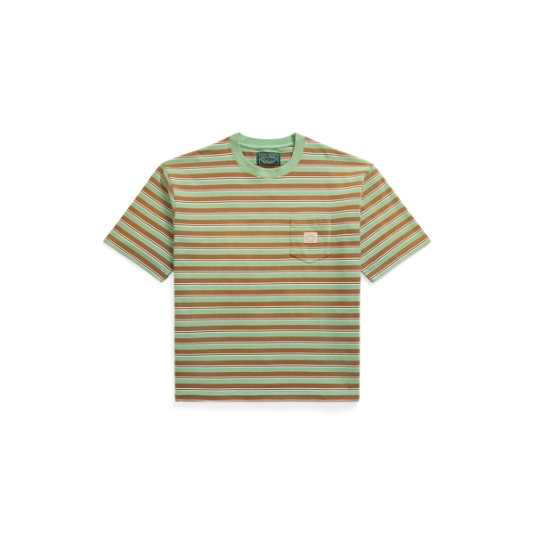 Outback Green Multi Relaxed Fit Striped Jersey T-Shirt Polo Ralph Lauren 1
