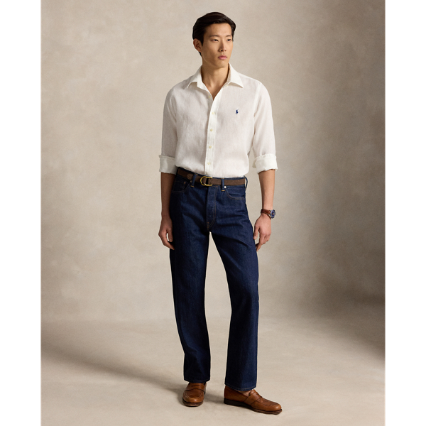 Polo Ralph Lauren クラシック ショート フィット リネン シャツ ホワイト 4