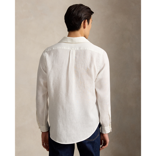 Polo Ralph Lauren クラシック ショート フィット リネン シャツ ホワイト 5