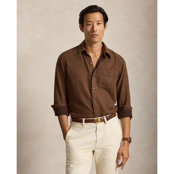 Chemise Custom Fit double face Polo Ralph Lauren en Marron chin&eacute; multi 1