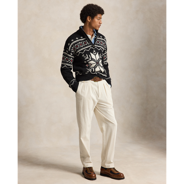 Snowflake Wool Quarter-Zip Jumper