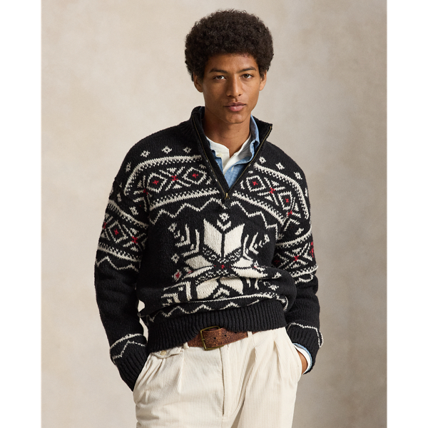 Snowflake Wool Quarter-Zip Jumper
