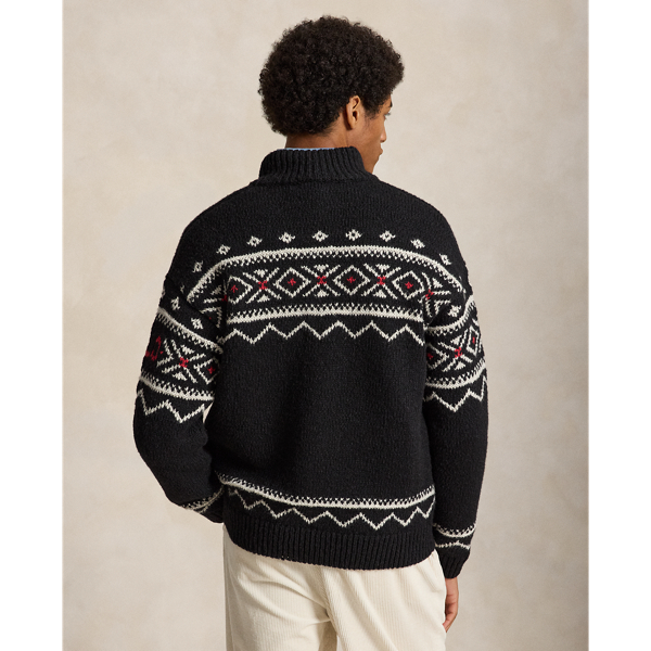 Snowflake Wool Quarter-Zip Jumper