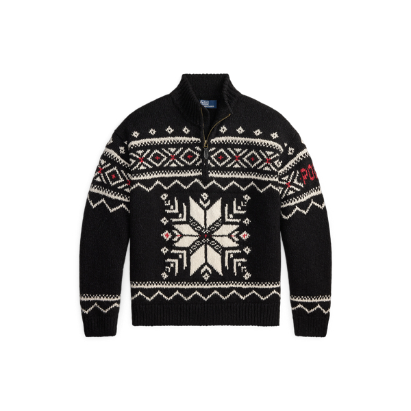 Snowflake Wool Quarter-Zip Jumper