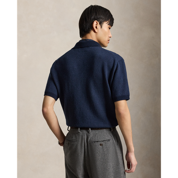 Relaxed Fit Wool Polo-Collar Sweater