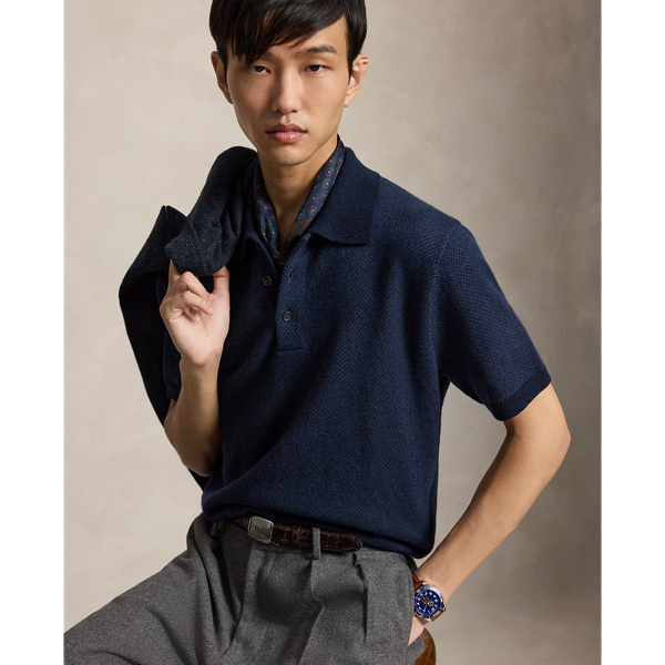Relaxed Fit Wool Polo-Collar Sweater