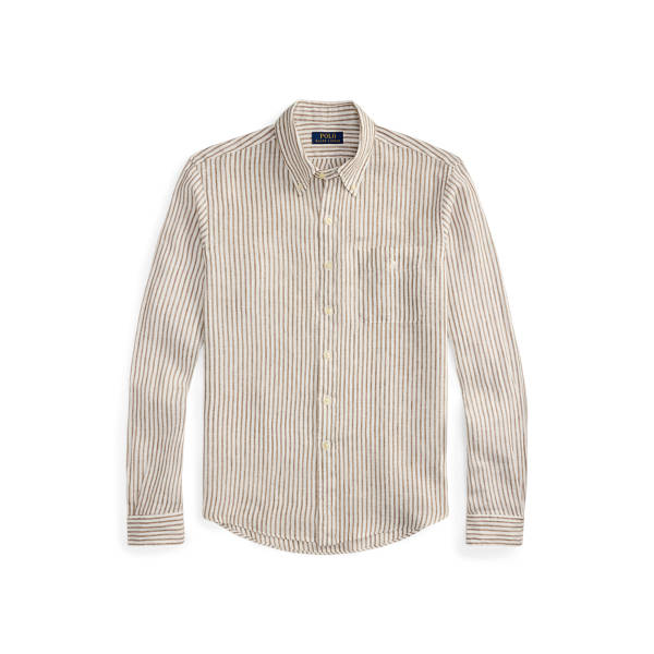 Camisa de lino con rayas Custom Fit