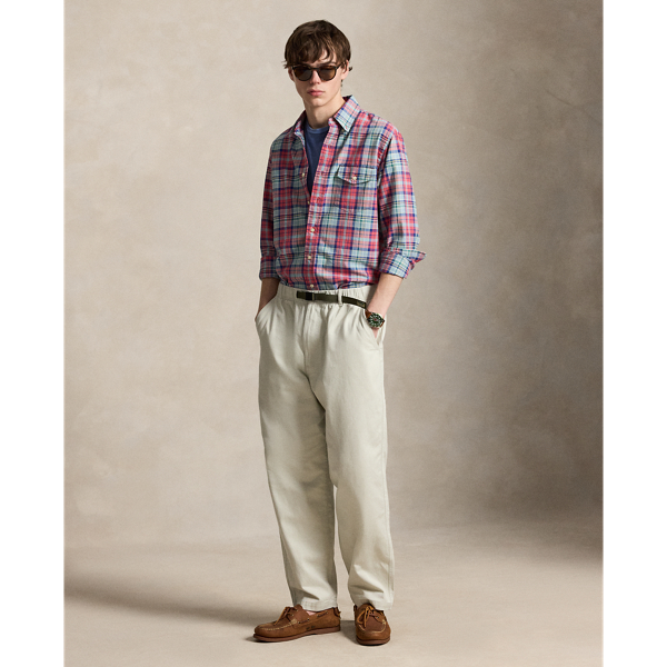 Custom Fit Plaid Oxford Shirt