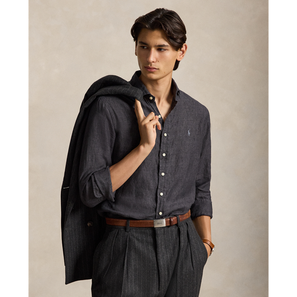 Camisa de lino flameado Custom Fit Polo Ralph Lauren en Jaspeado &oacute;nix 1