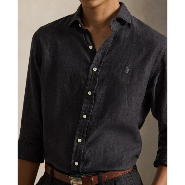 Camisa de lino flameado Custom Fit Polo Ralph Lauren en Jaspeado &oacute;nix 6
