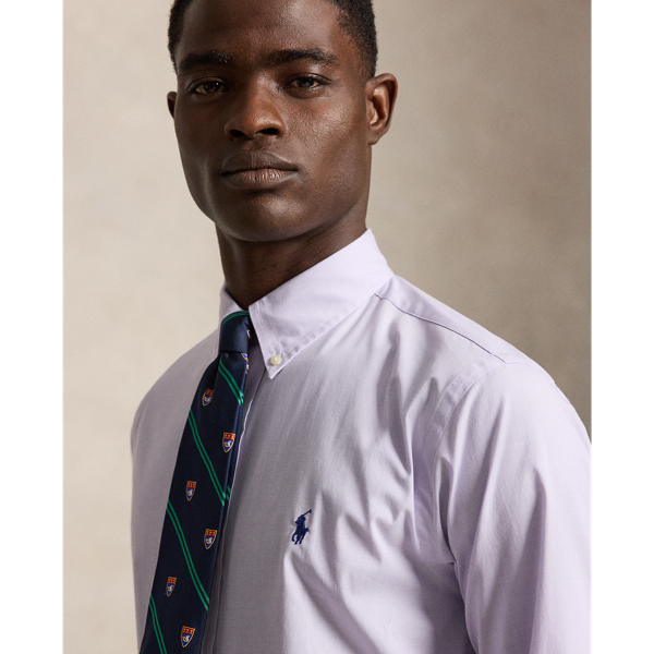 Powder Purple White Custom Fit Stretch End-on-End Shirt Polo Ralph Lauren 5